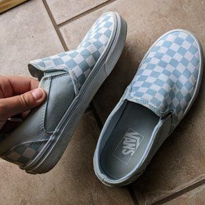 Blue checkered Vans